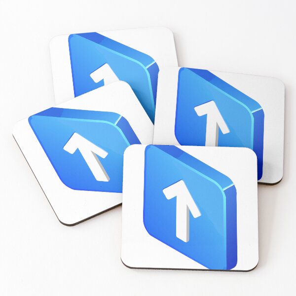 Item preview, 3D Isometric Blue Button with White Upward Arrow Design designed and sold by Creative88Art.
