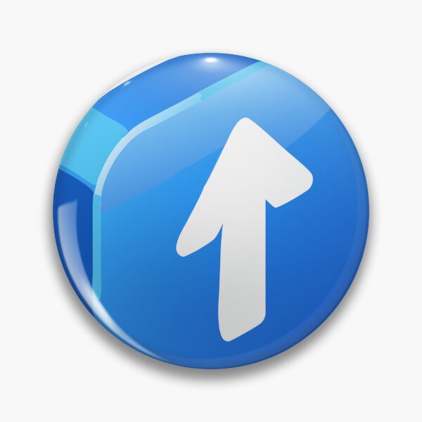 Item preview, 3D Blue Rectangular Button with White Upward Arrow designed and sold by Creative88Art.