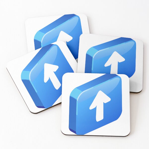 Item preview, 3D Blue Rectangular Button with White Upward Arrow designed and sold by Creative88Art.