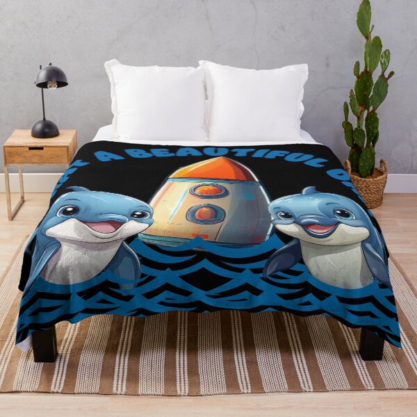 Item preview, Cute Dolphin Wildlife Animal Cartoon Spaceship Graphic designed and sold by ForestBabies.