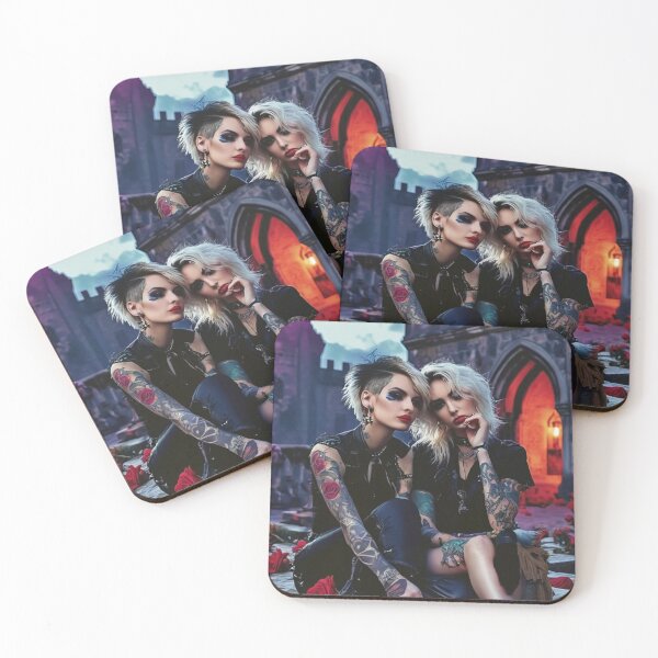 Item preview, Goth Girls At Cemetary designed and sold by TheDarkWardrobe.