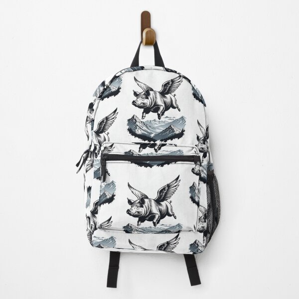 Item preview, Flying pig stencil illustration fly over mountain, anything is possible, designed and sold by cheekylorns.