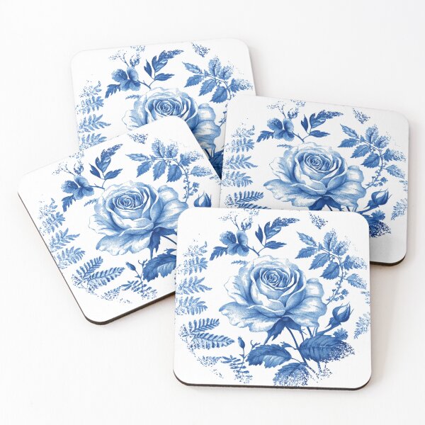 Item preview, Blue Toile Flowers Round Vintage Design designed and sold by Thavi.