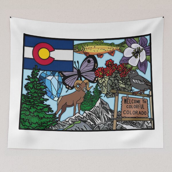 Item preview, Colorado Symbols Illustration designed and sold by fiberandgloss.