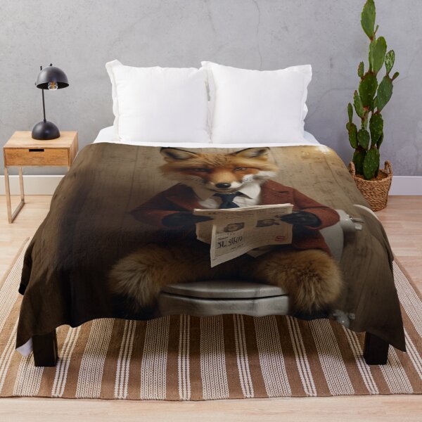 Item preview, Sophisticated Fox Reading Newspaper on Toilet designed and sold by vk09.