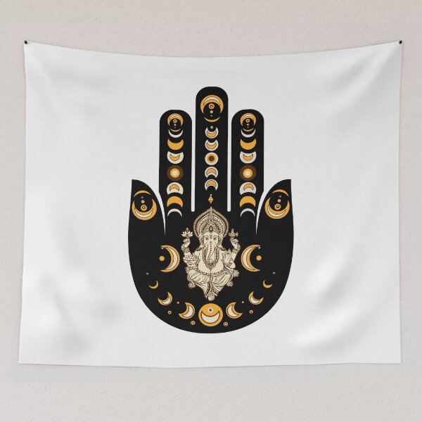 Item preview, Ganesha Hamsa Hand Facing Up designed and sold by hamsasoul.