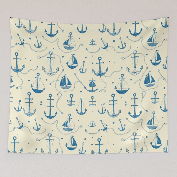 Item preview, Blue Anchors designed and sold by Poetic Patterns Studio.