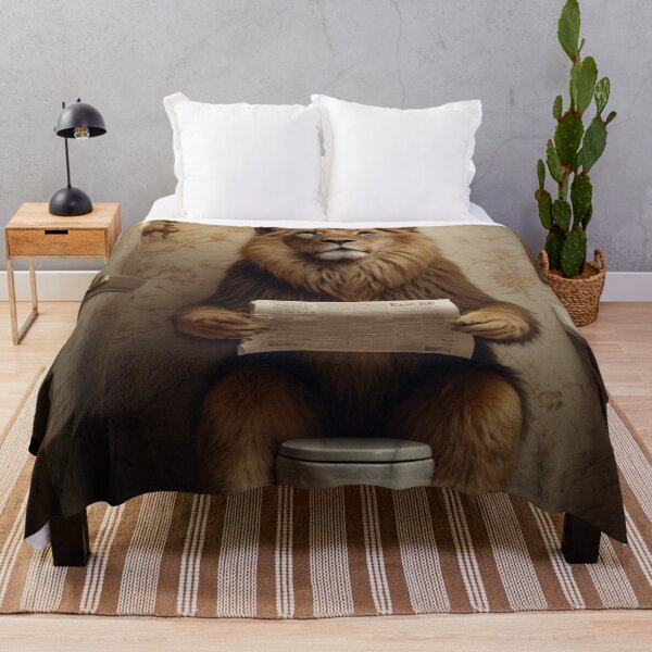 Item preview, Majestic Lion Reading Newspaper on Toilet designed and sold by vk09.
