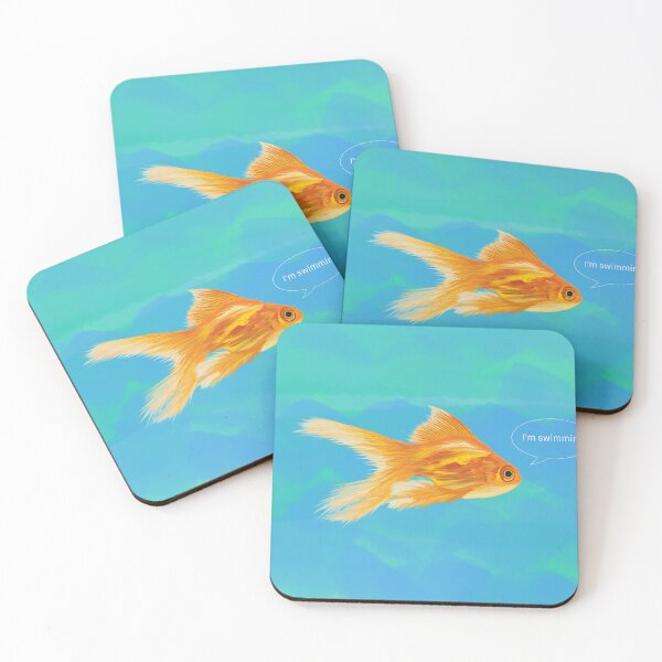 Item preview, Quirky Swimming Goldfish designed and sold by AmbientArtCo.