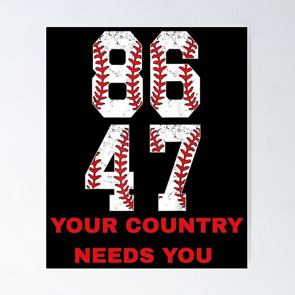 Artikelvorschau, Vintage 80er Jahre Stil 86 47 Anti Trump Baseball entworfen und verkauft von Spaceslafr.