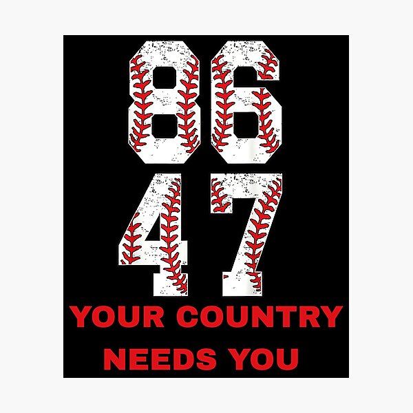 Item preview, Vintage 80s Style 86 47 Anti Trump BaseBall designed and sold by Spaceslafr.