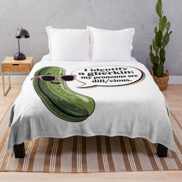 Item preview, Cheeky Gherkin Pun: Dill/cious Pronouns - Funny Pickle Character T-Shirt designed and sold by AnnDesignStudio.