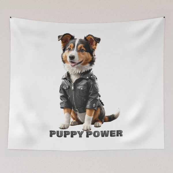 Item preview, Puppy Power. Cute Collie dog designed and sold by Drone-tees.