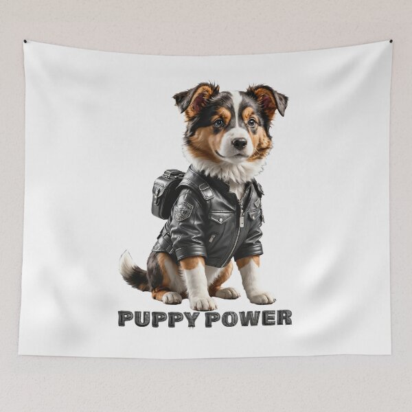 Item preview, Puppy Power. Cute Collie dog designed and sold by Drone-tees.