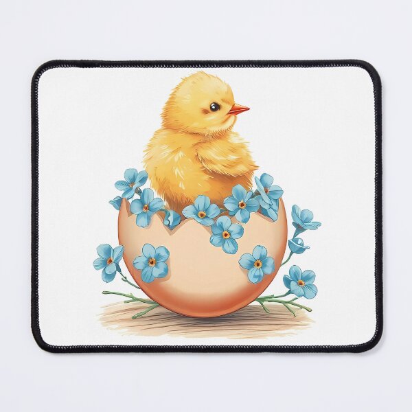 Item preview, Funny chick with blue flowers designed and sold by Valentina-ty.