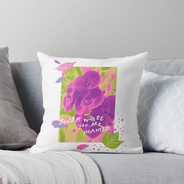 Item preview, BLOOM WHERE YOU ARE PLANTED PINK GREEN PURPLE designed and sold by WISDOMheartsMX.