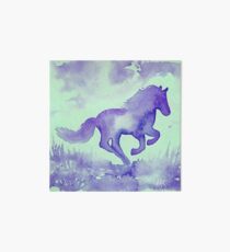 Blaues Aquarell Pferd Galeriedruck
