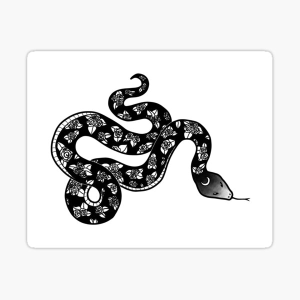 Item preview, tattoo snake with roses designed and sold by kyarosh.