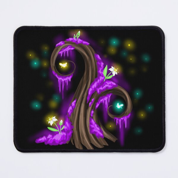 Item preview, Magical tree with purple moss, fireflies, glowing flowers and fairies designed and sold by katecheerycake.