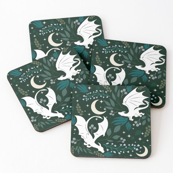 Item preview, Green Moonlit Dragons designed and sold by PiperMc-Prints.
