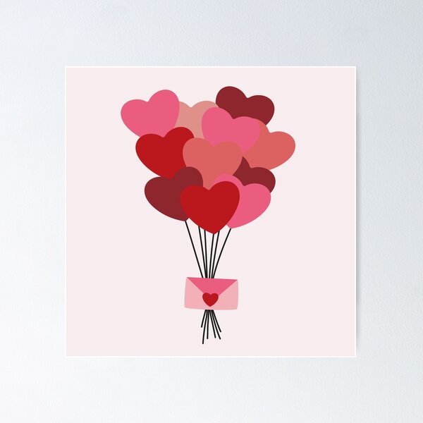 Vista previa del artículo con la obra «Globos en forma de corazón y letra», diseñado y vendido por AlginaPugachova.