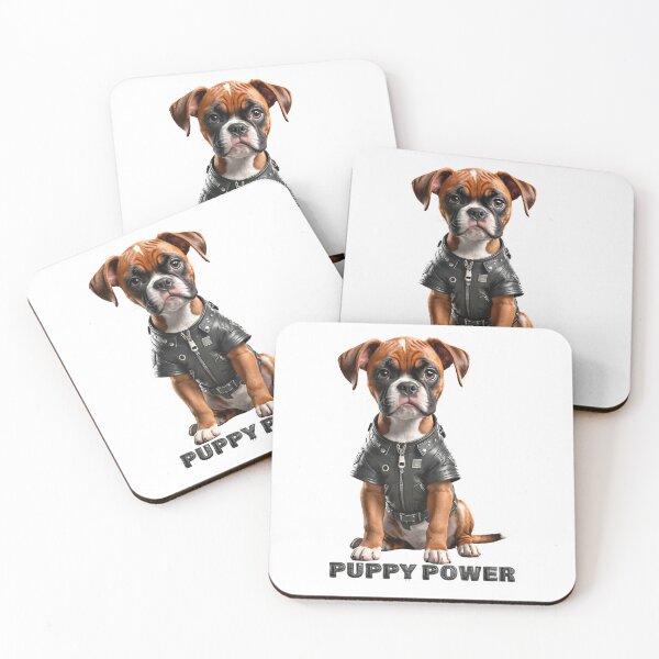 Item preview, Puppy Power. Cute Boxer dog designed and sold by Drone-tees.