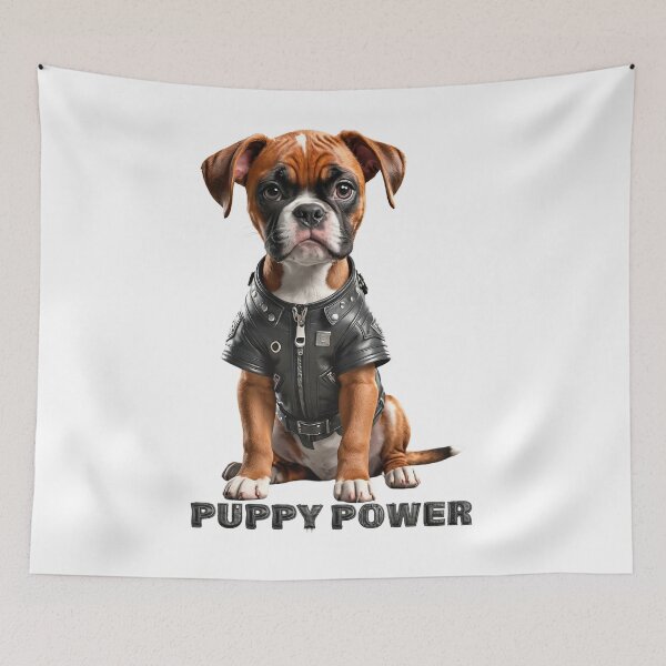Item preview, Puppy Power. Cute Boxer dog designed and sold by Drone-tees.