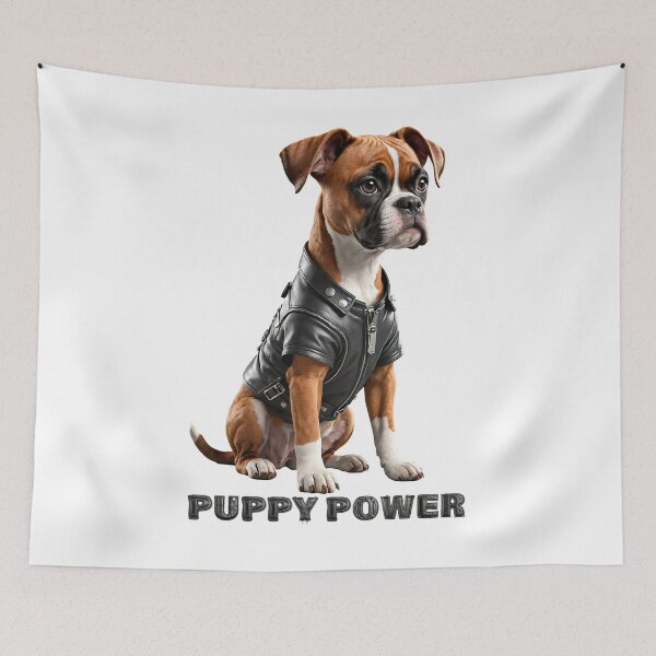 Item preview, Puppy Power. Cute Boxer dog designed and sold by Drone-tees.
