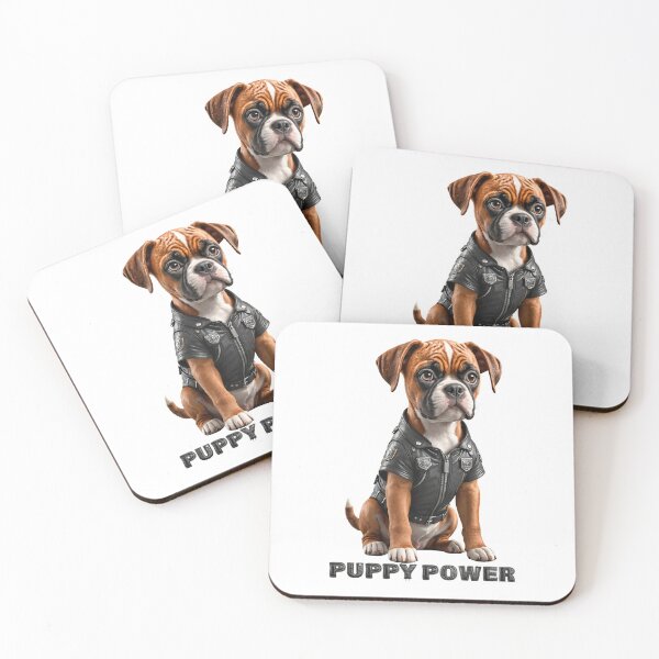 Item preview, Puppy Power. Cute Boxer dog designed and sold by Drone-tees.
