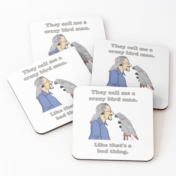 Item preview, Crazy Bird Man Grey designed and sold by Laughing Parrot Studio.