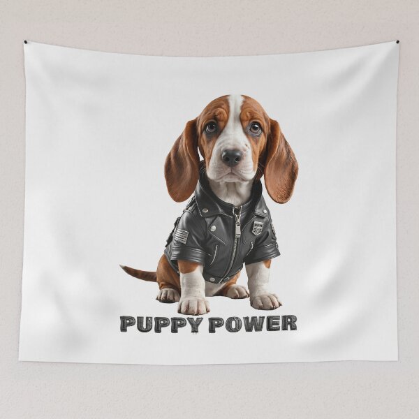Item preview, Puppy Power. Cute Basset hound dog designed and sold by Drone-tees.