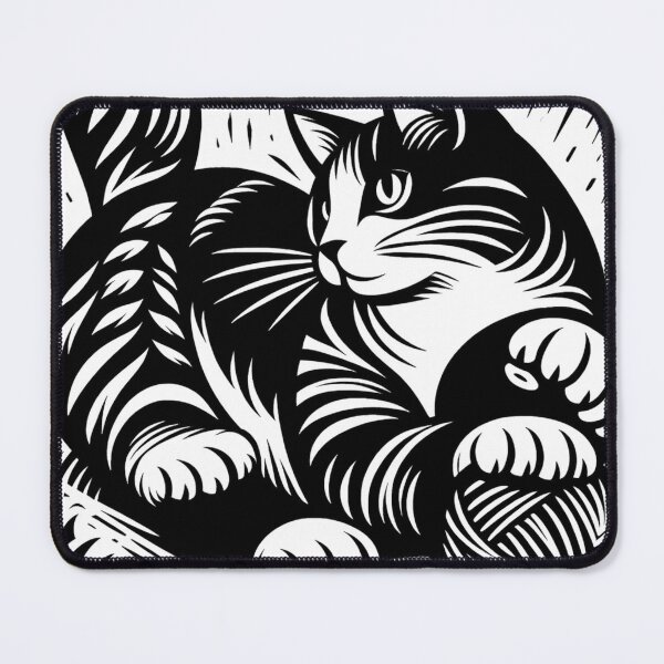 Item preview, Cat and Ball: Black and White Playful designed and sold by Memetitation.