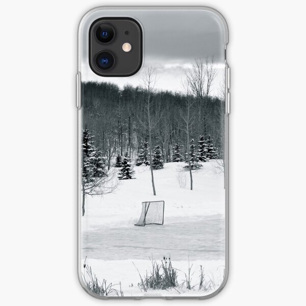 Black and White Pond Hockey iPhone Soft Case
