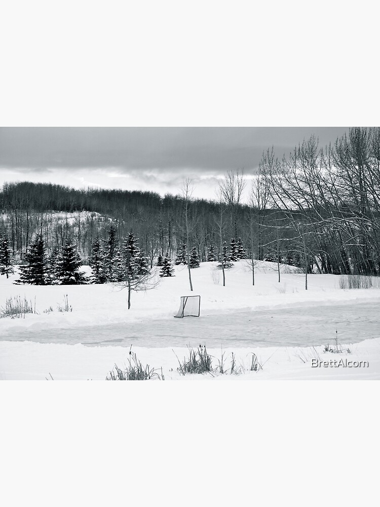 Discover Black and White Pond Hockey Premium Matte Vertical Poster