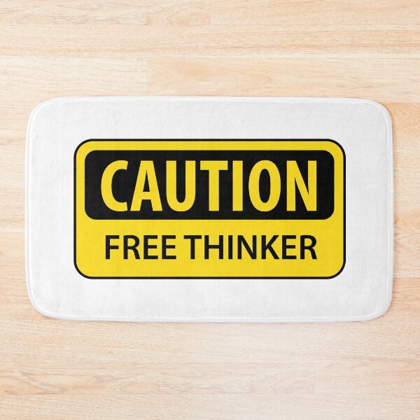 Item preview, Caution - Free Thinker designed and sold by GodsAutopsy.