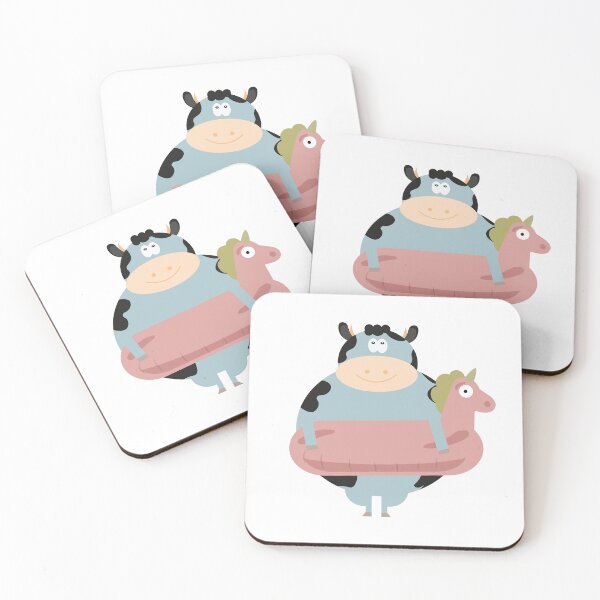 Item preview, Summer Illustration with Cow and Balloon Swimming designed and sold by AlginaPugachova.
