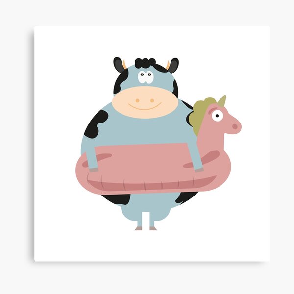 Item preview, Summer Illustration with Cow and Balloon Swimming designed and sold by AlginaPugachova.