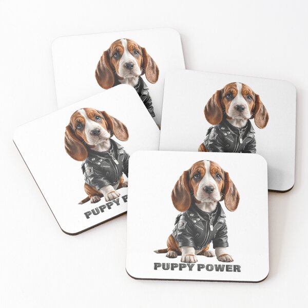 Item preview, Puppy Power. Cute Basset hound dog designed and sold by Drone-tees.
