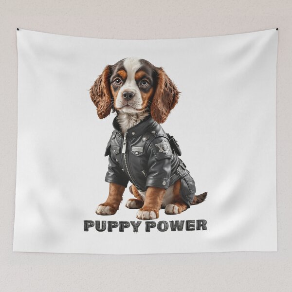 Item preview, Puppy Power. Cute Spaniel dog designed and sold by Drone-tees.