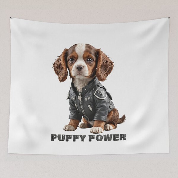 Item preview, Puppy Power. Cute Spaniel dog designed and sold by Drone-tees.