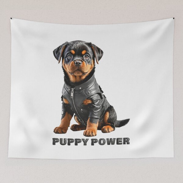 Item preview, Puppy Power. Cute Rottweiler dog designed and sold by Drone-tees.