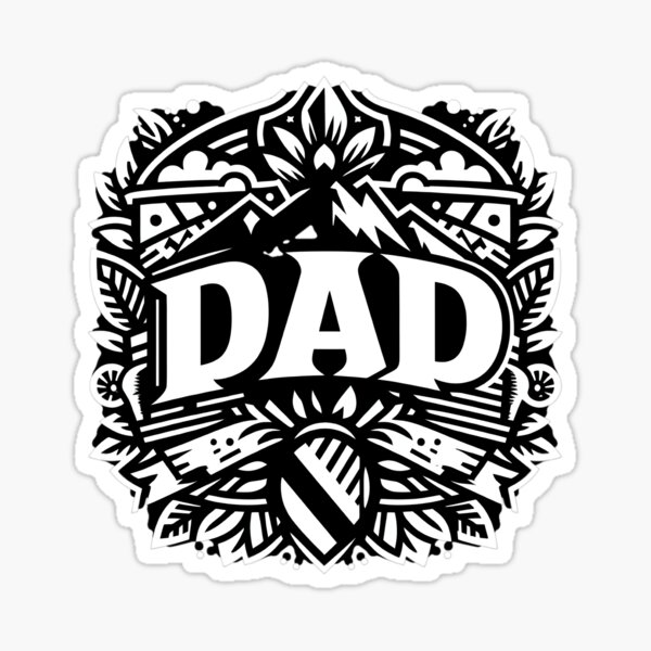 Bold Dad in black & white Sticker