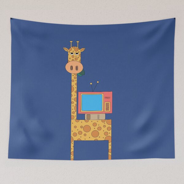 Item preview, Cute Giraffe on flat design and Tv	 designed and sold by AlginaPugachova.