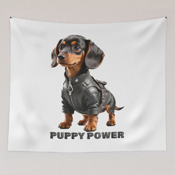 Item preview, Puppy Power. Cute Dachshund dog designed and sold by Drone-tees.