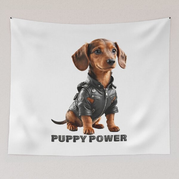 Item preview, Puppy Power. Cute Dachshund dog designed and sold by Drone-tees.