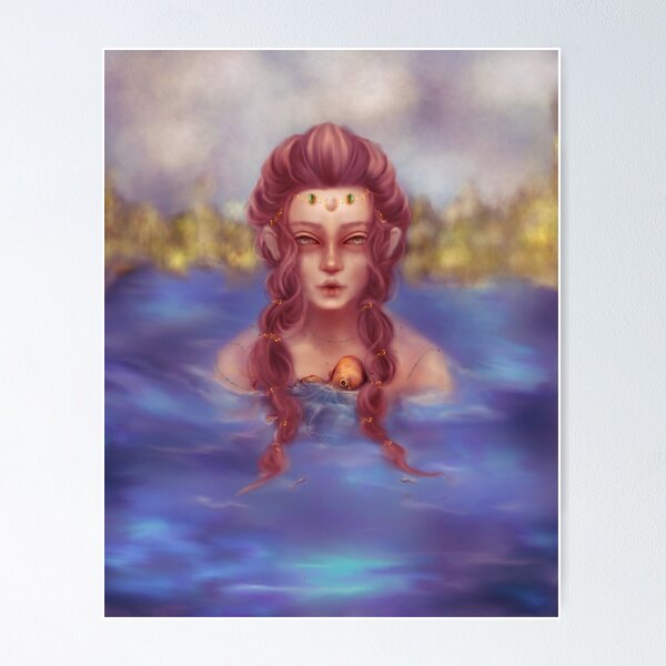 Item preview, Fairycore Pastel Siren With Octopus Pet in Odyssey Fan Art designed and sold by Monica Laipple.