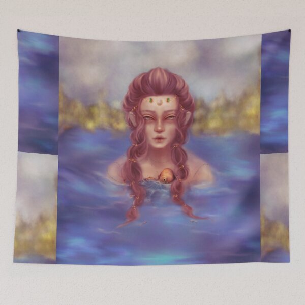 Item preview, Fairycore Pastel Siren With Octopus Pet in Odyssey Fan Art designed and sold by Monica Laipple.