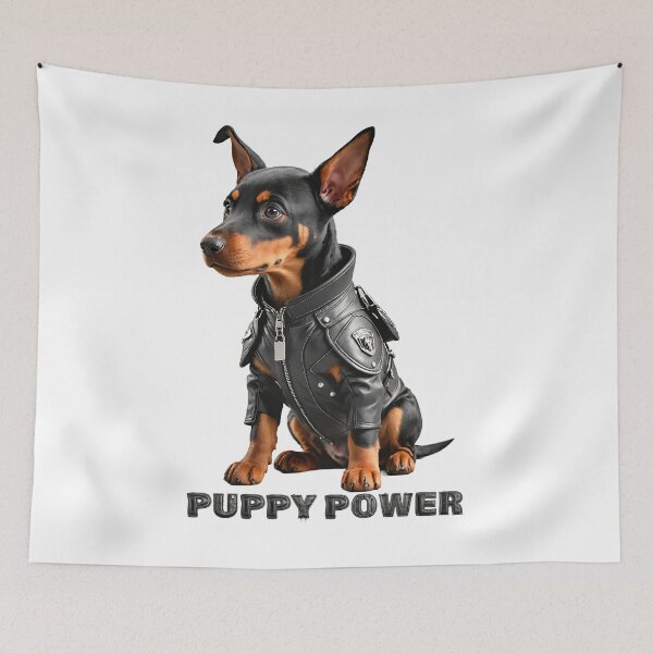 Item preview, Puppy Power. Cute Doberman dog designed and sold by Drone-tees.