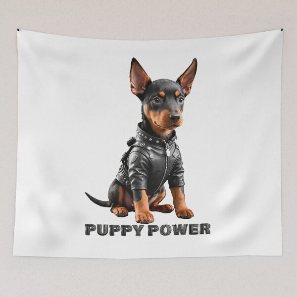Item preview, Puppy Power. Cute Doberman dog designed and sold by Drone-tees.