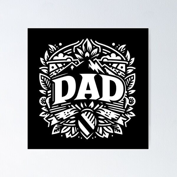 Item preview, Bold Dad in black & white designed and sold by Squirrel Away and Friends.